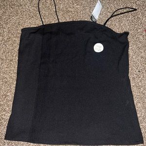 Black long length Tank Top